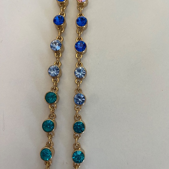 2 J Crew Necklaces- Graduated Rainbow Crystal and Lariat Tassel - Picture 4 of 10